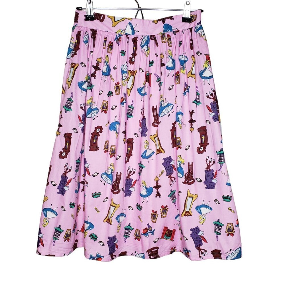 Disney Women's Alice in Wonderland Printed Midi Skirt Sz S, Pink (1242) - Picture 3 of 6